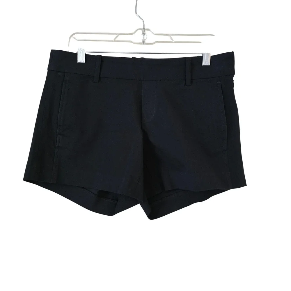 Lily Pulitzer Womens Black Mid‎ Rise Shorts with Pockets Size 6 Side Zipper